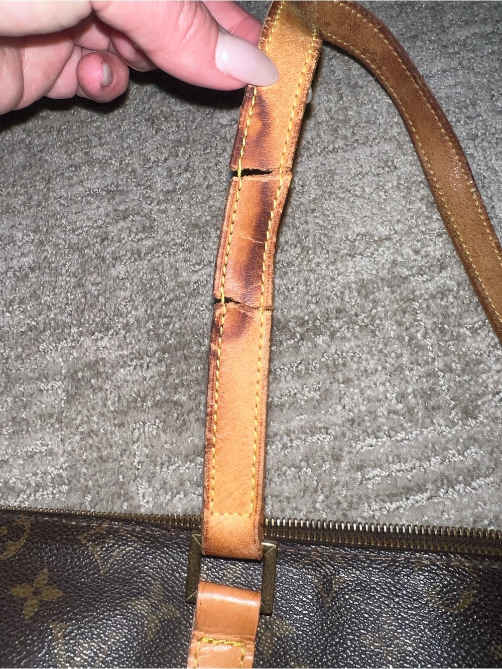 Louis Vuitton Monogram Canvas Shoulder Tote - Dark Brown & Tan - Picture 2 of 8